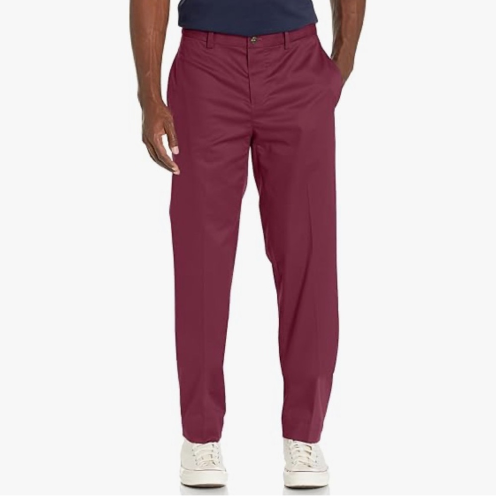 Brooks Brothers Clark Straight Fit Burgundy Wine